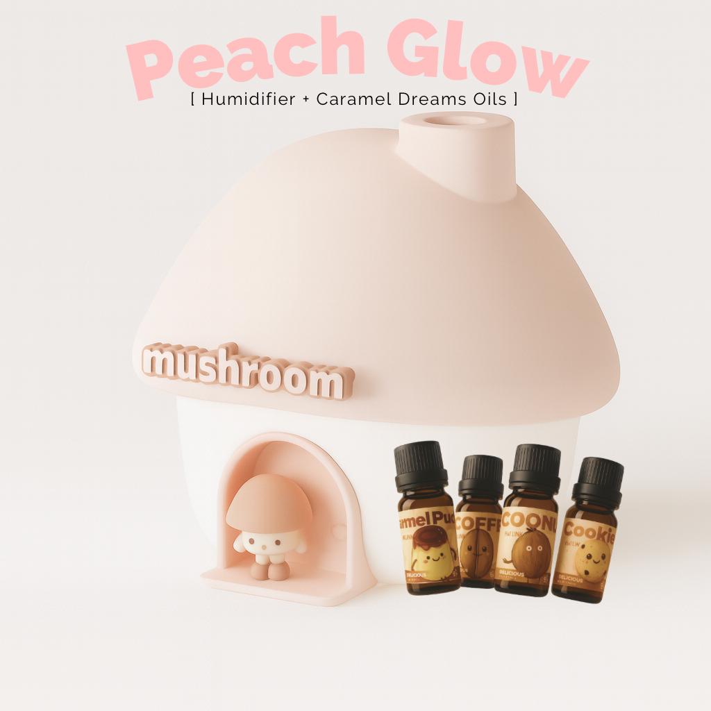 Diffuser Mushroom House 3-in-1 + Sweet Dreams Aromatherapy Oils (Set of 4)