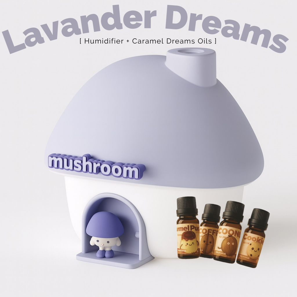 Diffuser Mushroom House 3-in-1 + Sweet Dreams Aromatherapy Oils (Set of 4)