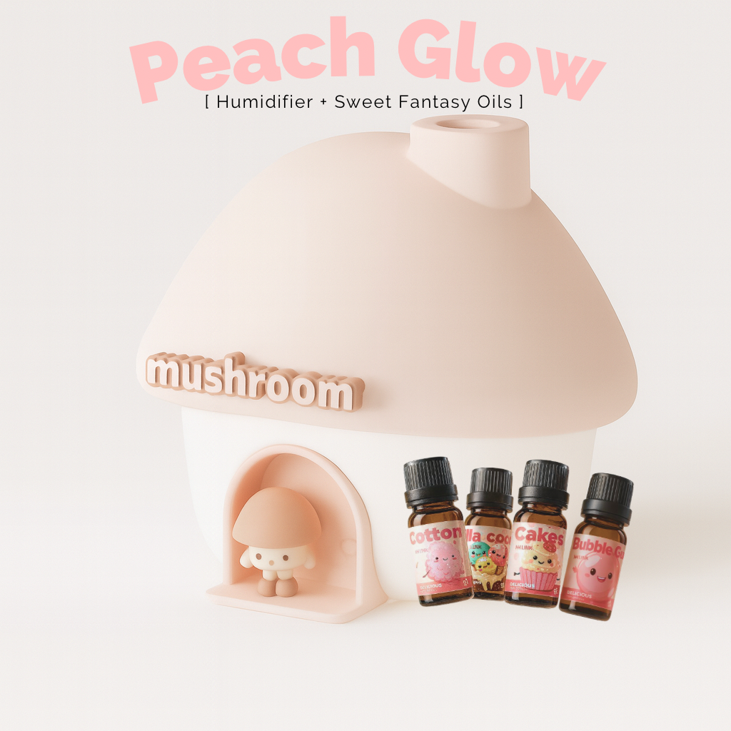 Diffuser Mushroom House 3-in-1 + Sweet Dreams Aromatherapy Oils (Set of 4)