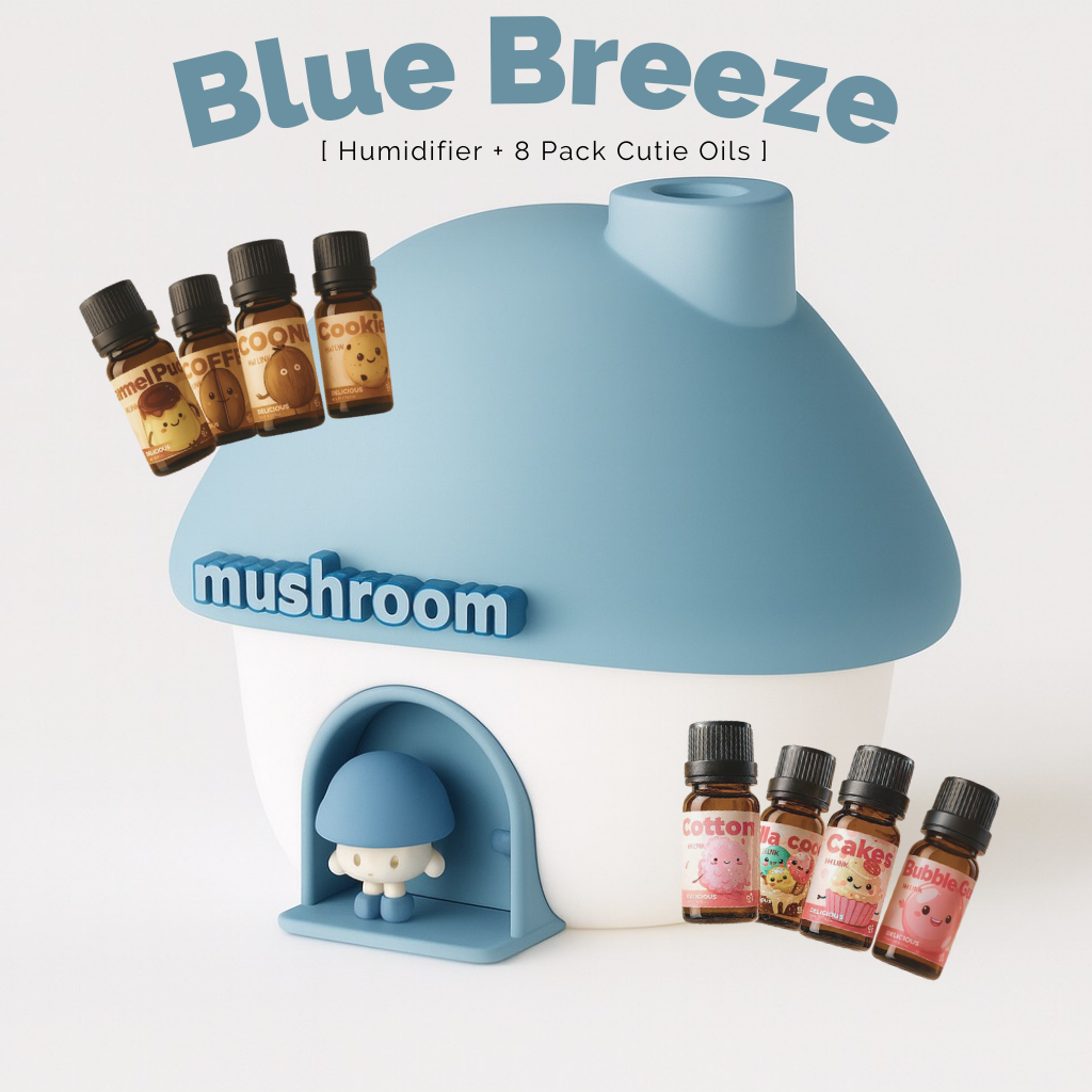 Diffuser Mushroom House 3-in-1 + Sweet Dreams Aromatherapy Oils (Set of 8)