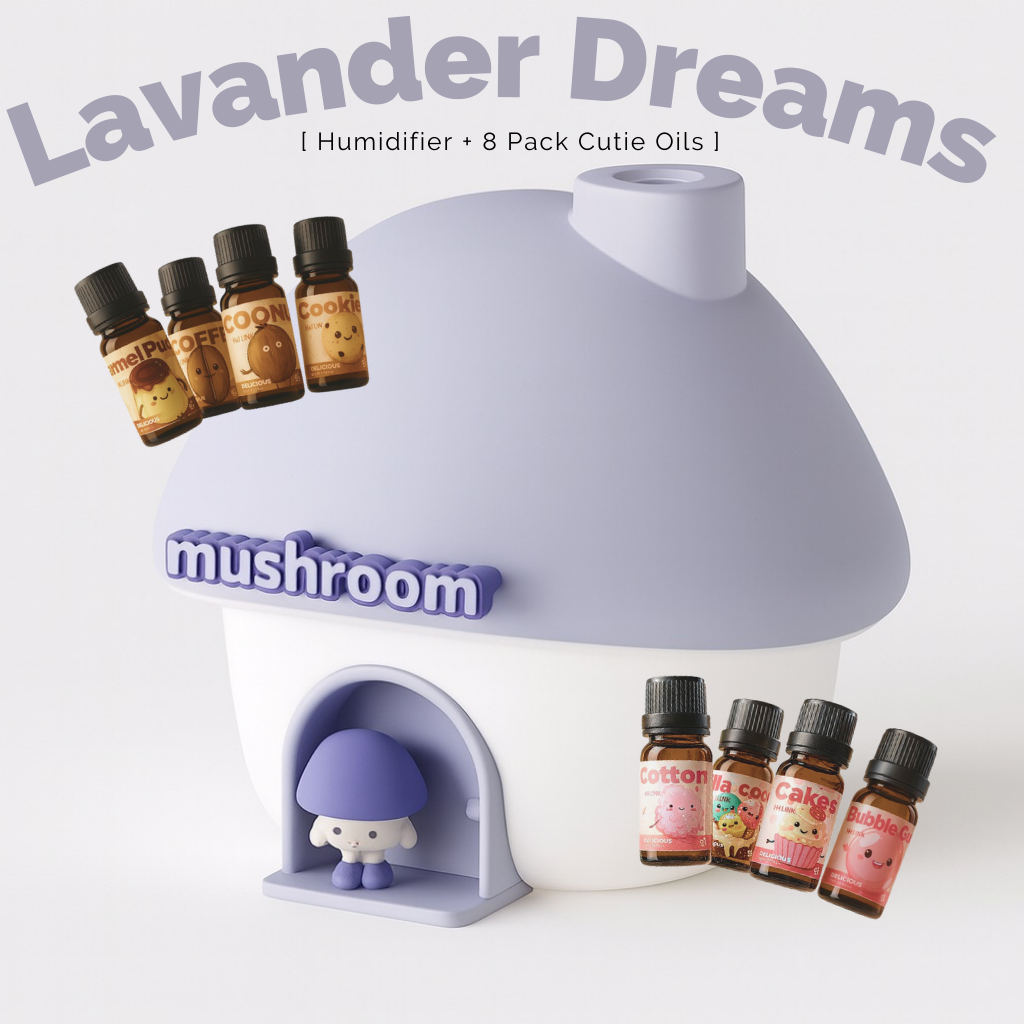 Diffuser Mushroom House 3-in-1 + Sweet Dreams Aromatherapy Oils (Set of 8)