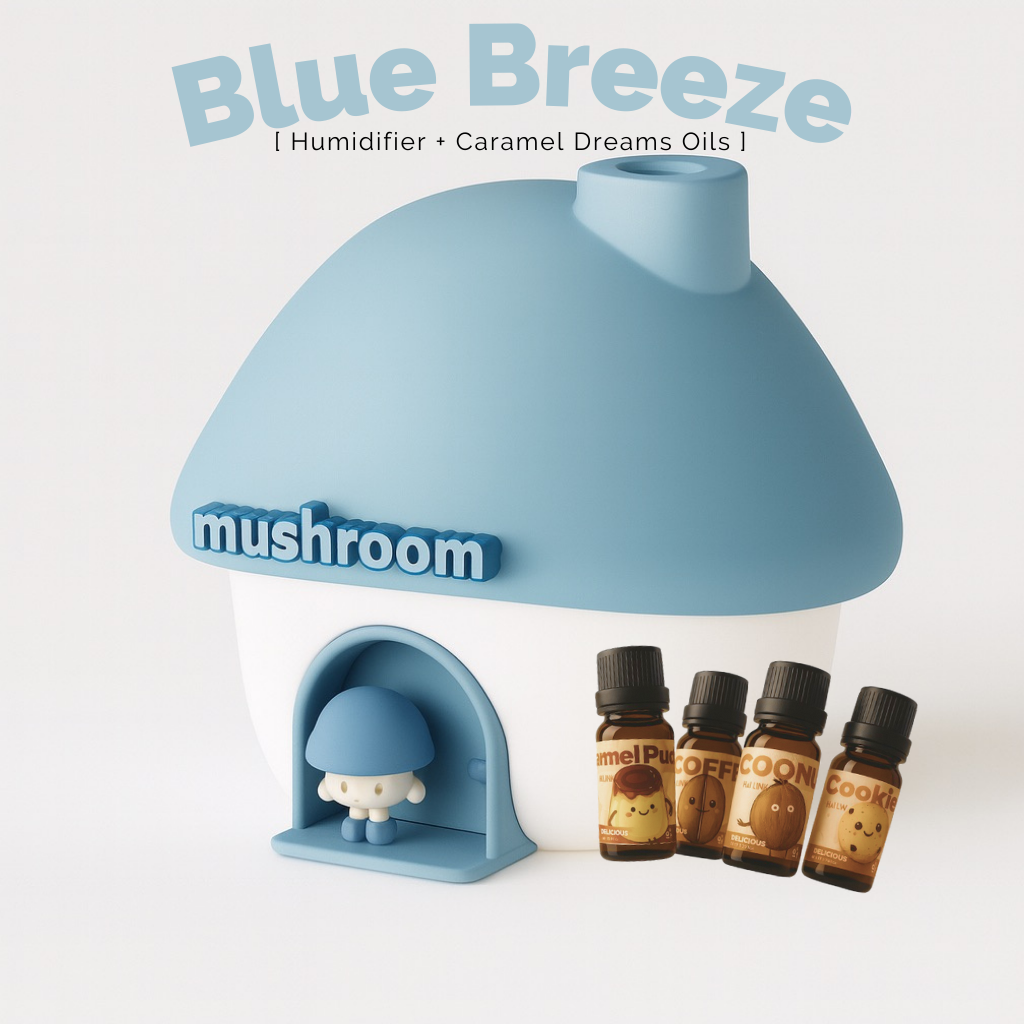 Diffuser Mushroom House 3-in-1 + Sweet Dreams Aromatherapy Oils (Set of 4)
